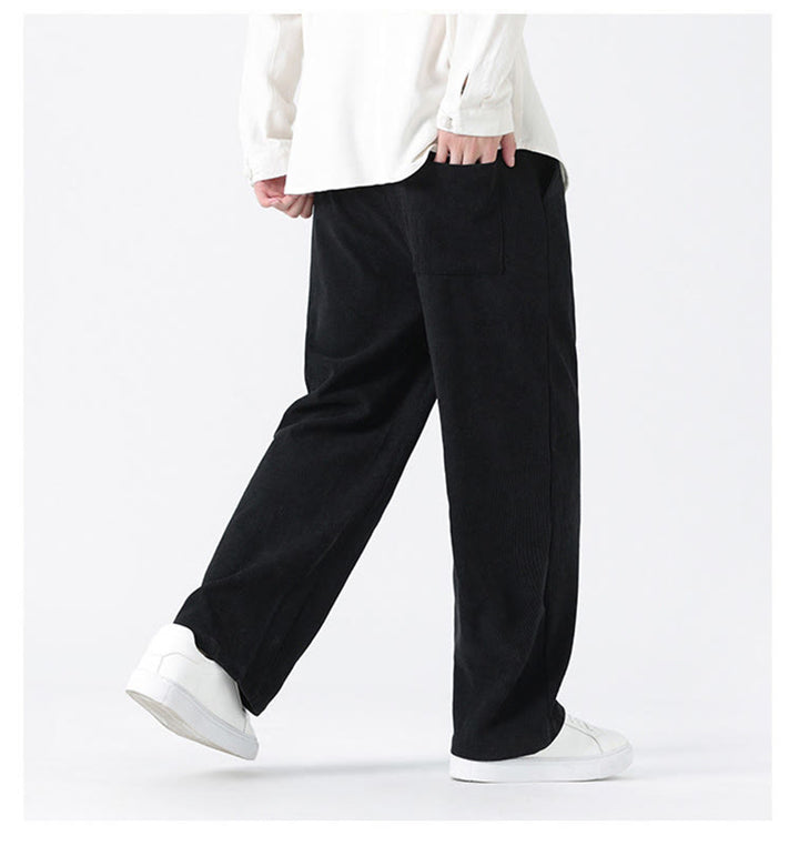 Pantalones rectos de pana con cordón y bolsillos para hombre, con Buddha Stones - image 15