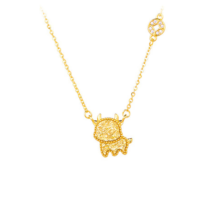Collar con colgante de cadena con diseño de moneda de plata de ley 925 con Buddha Stones, año del Caballo, zodiaco chino - Buey - Plata (Bendición ♥ Protección) - image 13