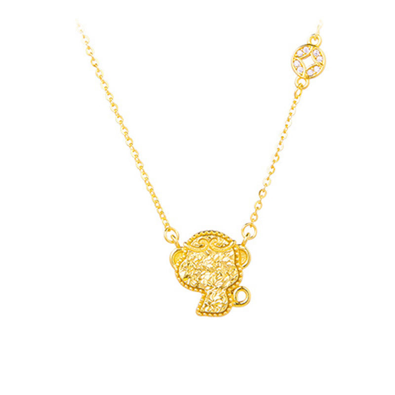 Collar con colgante de cadena con diseño de moneda de plata de ley 925 con Buddha Stones, año del Caballo, zodiaco chino - Mono - Plata (Bendición ♥ Protección) - image 25