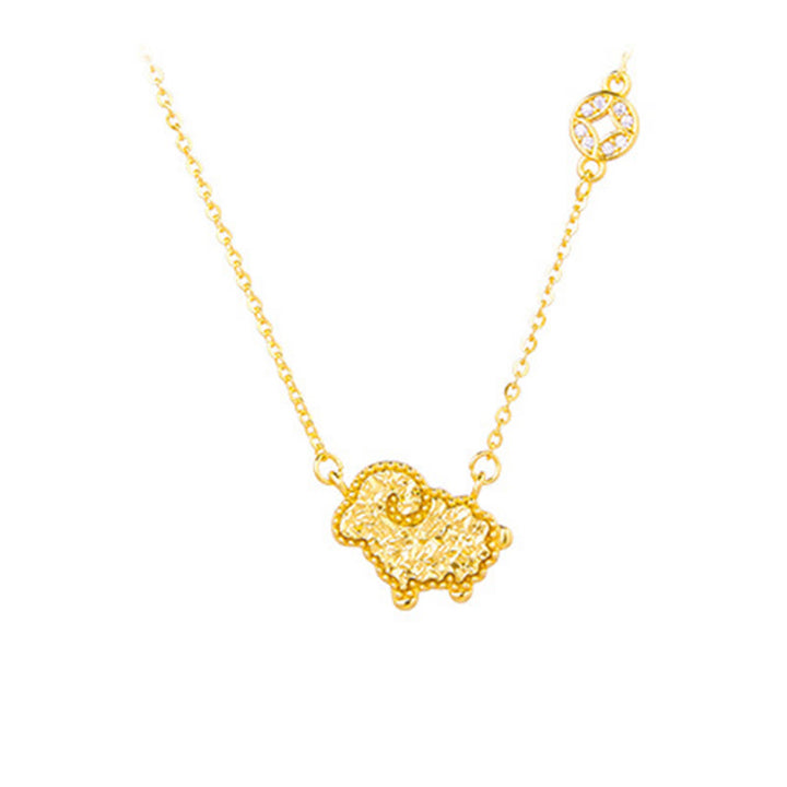 Collar con colgante de cadena con diseño de moneda de plata de ley 925 con Buddha Stones, año del Caballo, zodiaco chino - Cabra - Plata (Bendición ♥ Protección) - image 23
