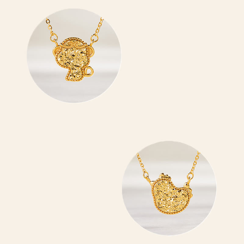 Collar con colgante de cadena con diseño de moneda de plata de ley 925 con Buddha Stones, año del Caballo, zodiaco chino - image 37