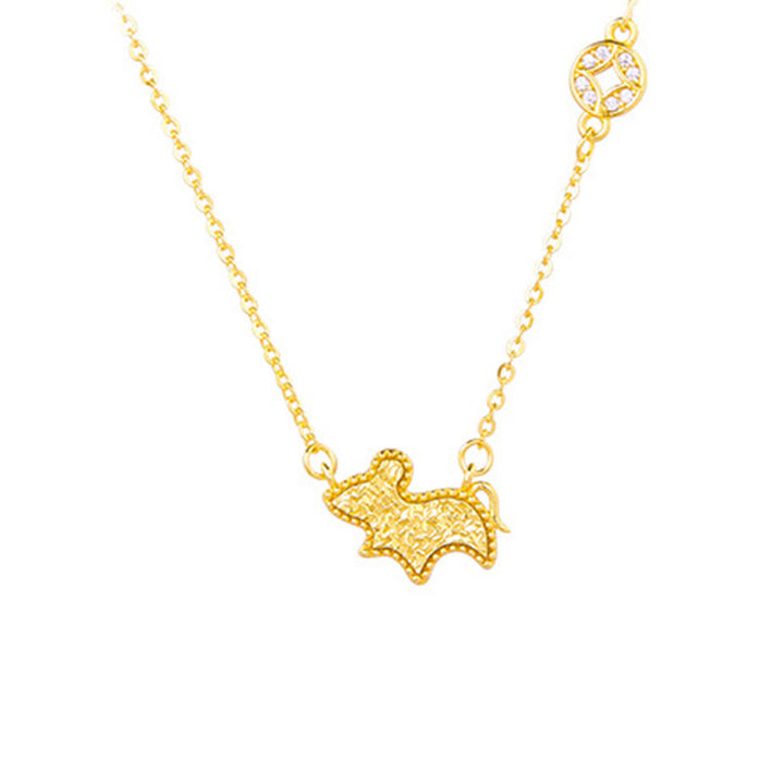 Collar con colgante de cadena con diseño de moneda de plata de ley 925 con Buddha Stones, año del Caballo, zodiaco chino - Rata - Plata (Bendición ♥ Protección) - image 11