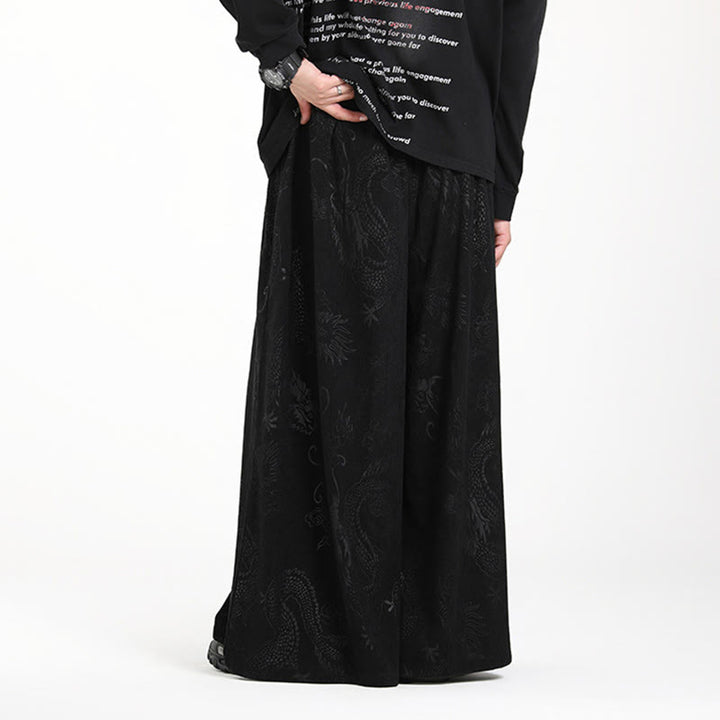 Pantalones anchos de pana con diseño de Buddha Stones y jacquard con cordón ajustable para hombre, con bolsillos - image 17