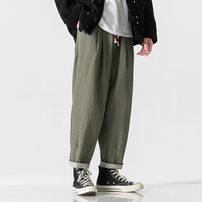 Pantalones harén con cordón ajustable de color liso para hombre, hasta el tobillo, con bolsillos y estampado de Buddha Stones Fall - image 1