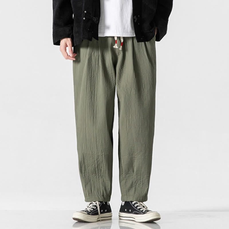 Pantalones harén con cordón ajustable de color liso para hombre, hasta el tobillo, con bolsillos y estampado de Buddha Stones Fall - image 2