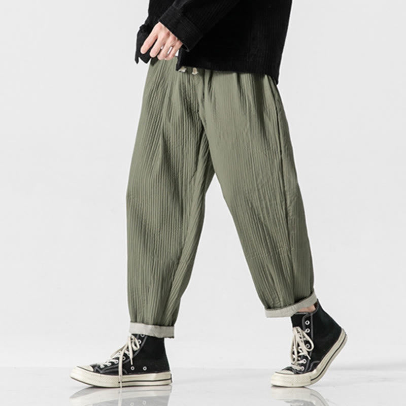 Pantalones harén con cordón ajustable de color liso para hombre, hasta el tobillo, con bolsillos y estampado de Buddha Stones Fall - image 6