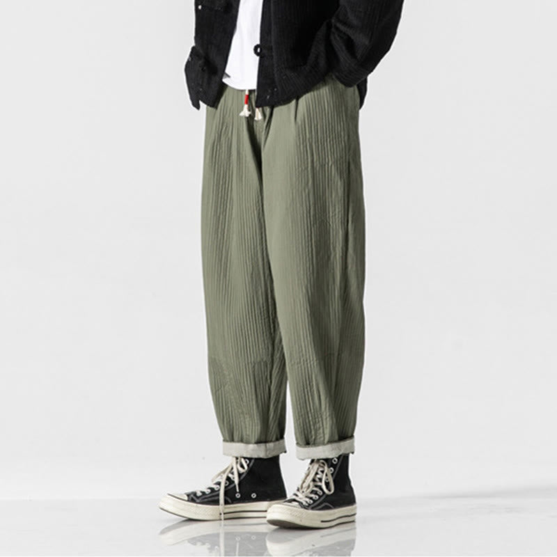 Pantalones harén con cordón ajustable de color liso para hombre, hasta el tobillo, con bolsillos y estampado de Buddha Stones Fall - image 3