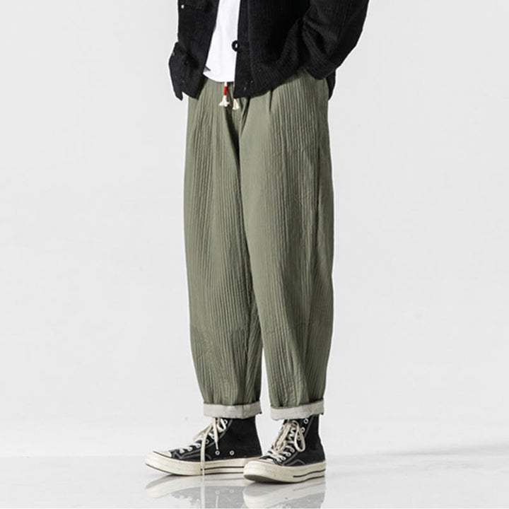 Pantalones harén con cordón ajustable de color liso para hombre, hasta el tobillo, con bolsillos y estampado de Buddha Stones Fall - image 3
