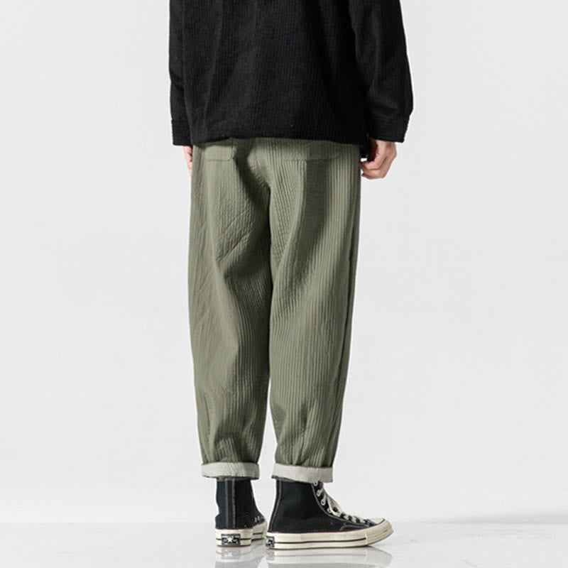 Pantalones harén con cordón ajustable de color liso para hombre, hasta el tobillo, con bolsillos y estampado de Buddha Stones Fall - image 4