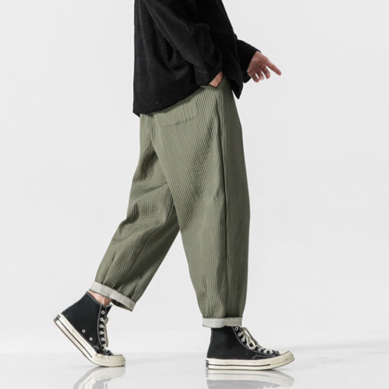 Pantalones harén con cordón ajustable de color liso para hombre, hasta el tobillo, con bolsillos y estampado de Buddha Stones Fall - image 5