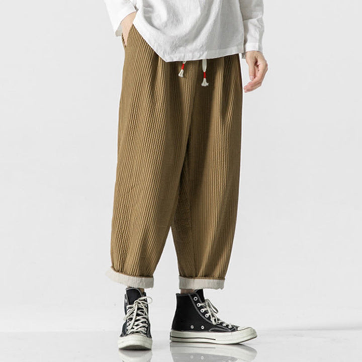 Pantalones harén con cordón ajustable de color liso para hombre, hasta el tobillo, con bolsillos y estampado de Buddha Stones Fall - image 10