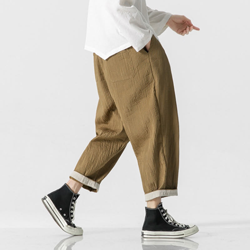 Pantalones harén con cordón ajustable de color liso para hombre, hasta el tobillo, con bolsillos y estampado de Buddha Stones Fall - image 14