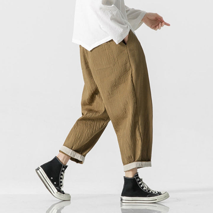 Pantalones harén con cordón ajustable de color liso para hombre, hasta el tobillo, con bolsillos y estampado de Buddha Stones Fall - image 14