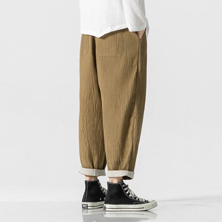 Pantalones harén con cordón ajustable de color liso para hombre, hasta el tobillo, con bolsillos y estampado de Buddha Stones Fall - image 12