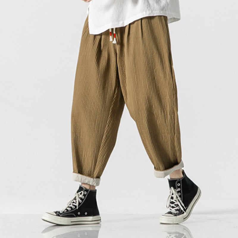 Pantalones harén con cordón ajustable de color liso para hombre, hasta el tobillo, con bolsillos y estampado de Buddha Stones Fall - image 13