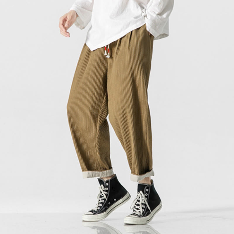 Pantalones harén con cordón ajustable de color liso para hombre, hasta el tobillo, con bolsillos y estampado de Buddha Stones Fall - image 17