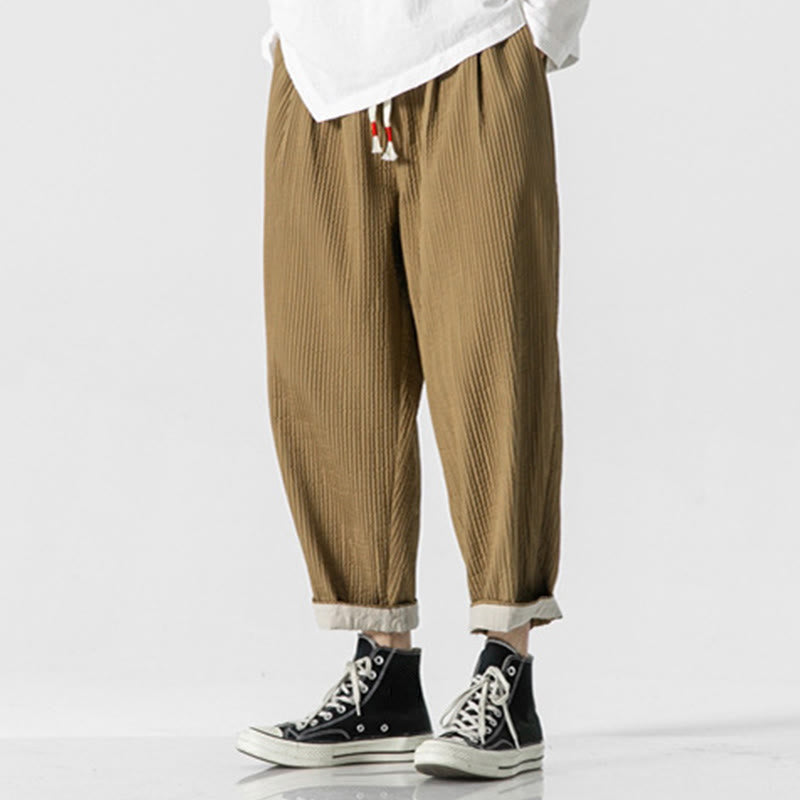 Pantalones harén con cordón ajustable de color liso para hombre, hasta el tobillo, con bolsillos y estampado de Buddha Stones Fall - image 15