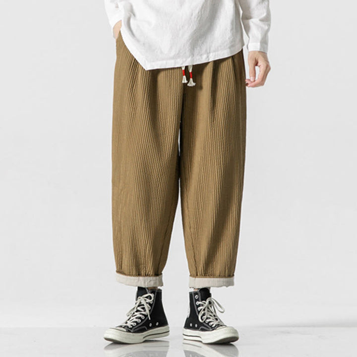 Pantalones harén con cordón ajustable de color liso para hombre, hasta el tobillo, con bolsillos y estampado de Buddha Stones Fall - Broncearse - US/UK/AU46, EU56 (5XL) - image 9