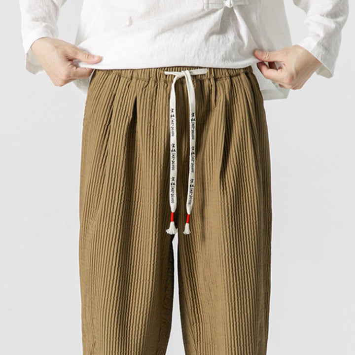 Pantalones harén con cordón ajustable de color liso para hombre, hasta el tobillo, con bolsillos y estampado de Buddha Stones Fall - image 18