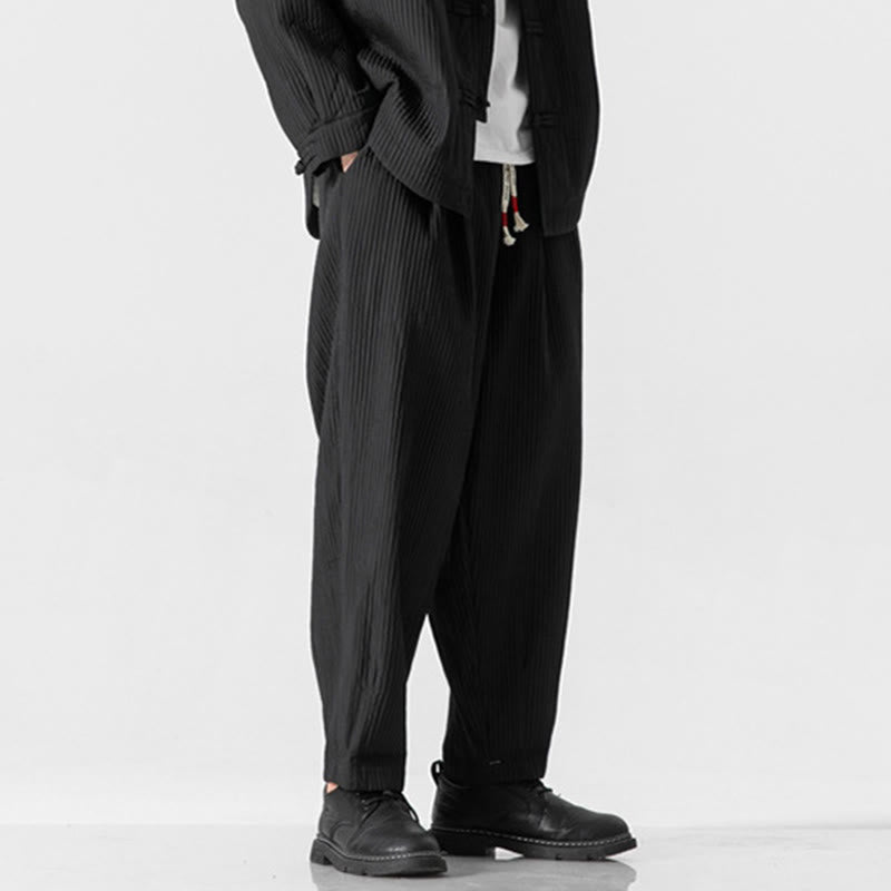 Pantalones harén con cordón ajustable de color liso para hombre, hasta el tobillo, con bolsillos y estampado de Buddha Stones Fall - image 24
