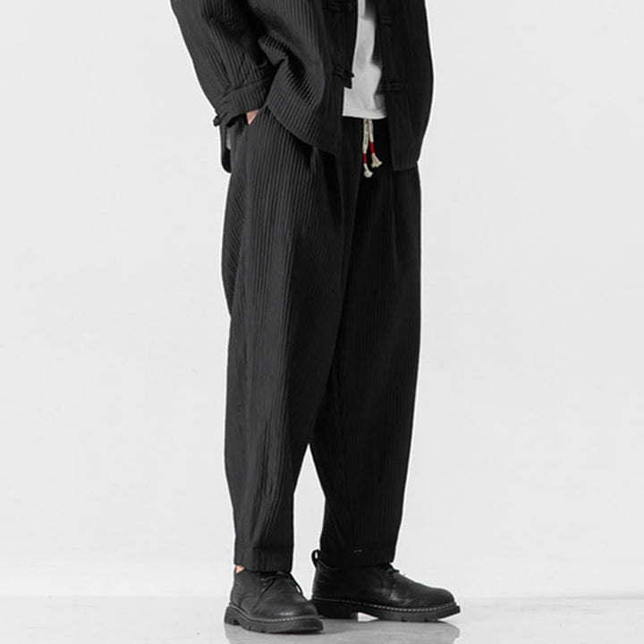 Pantalones harén con cordón ajustable de color liso para hombre, hasta el tobillo, con bolsillos y estampado de Buddha Stones Fall - image 24