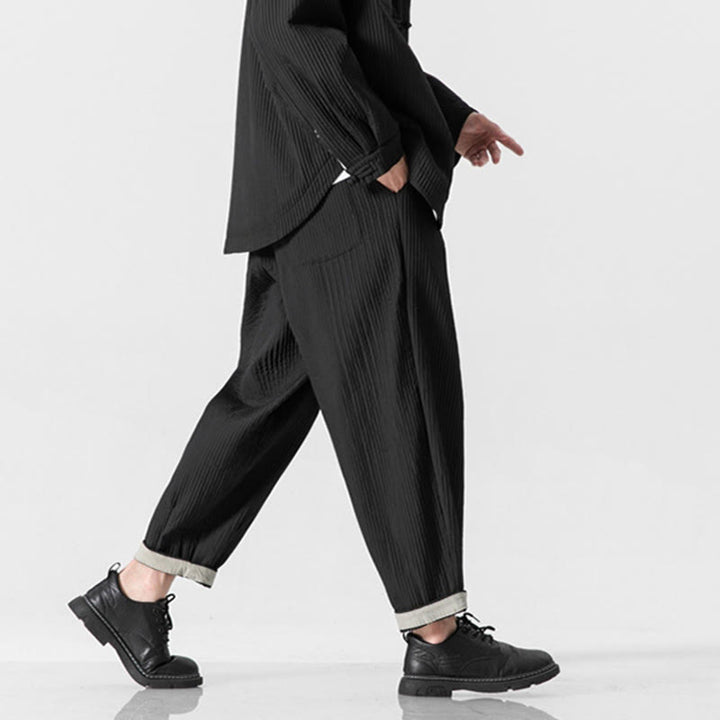 Pantalones harén con cordón ajustable de color liso para hombre, hasta el tobillo, con bolsillos y estampado de Buddha Stones Fall - image 27