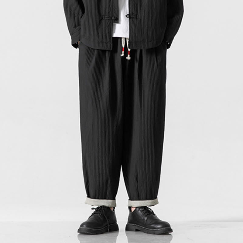 Pantalones harén con cordón ajustable de color liso para hombre, hasta el tobillo, con bolsillos y estampado de Buddha Stones Fall - image 31