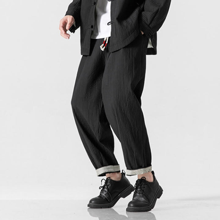 Pantalones harén con cordón ajustable de color liso para hombre, hasta el tobillo, con bolsillos y estampado de Buddha Stones Fall - image 30