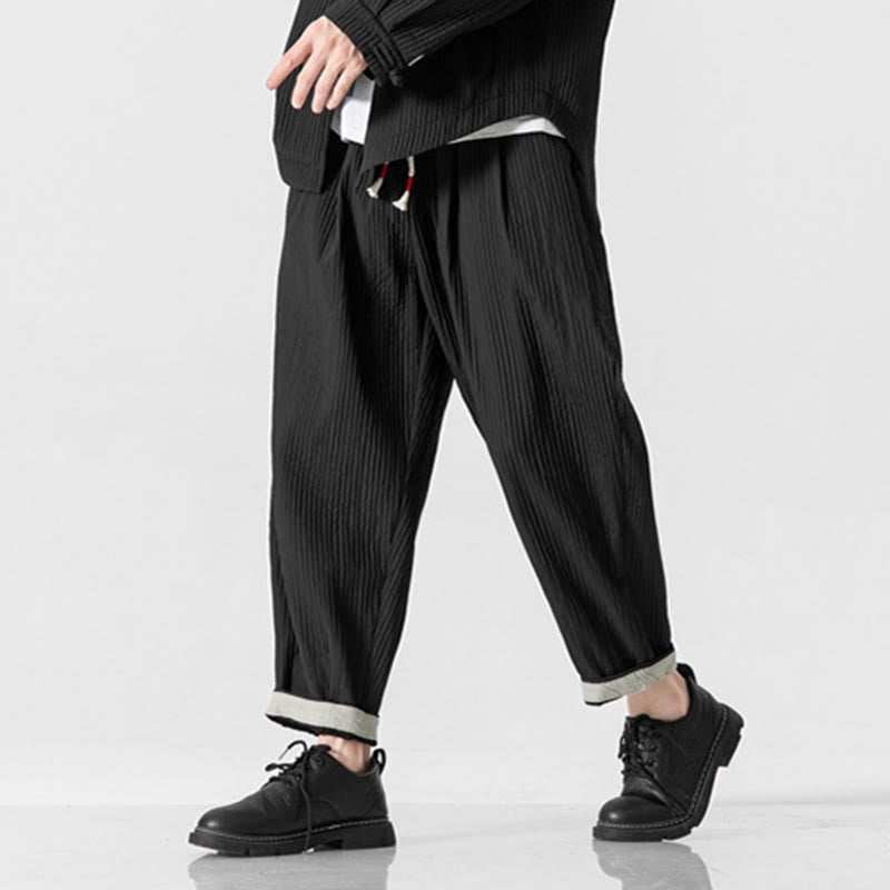 Pantalones harén con cordón ajustable de color liso para hombre, hasta el tobillo, con bolsillos y estampado de Buddha Stones Fall - image 28