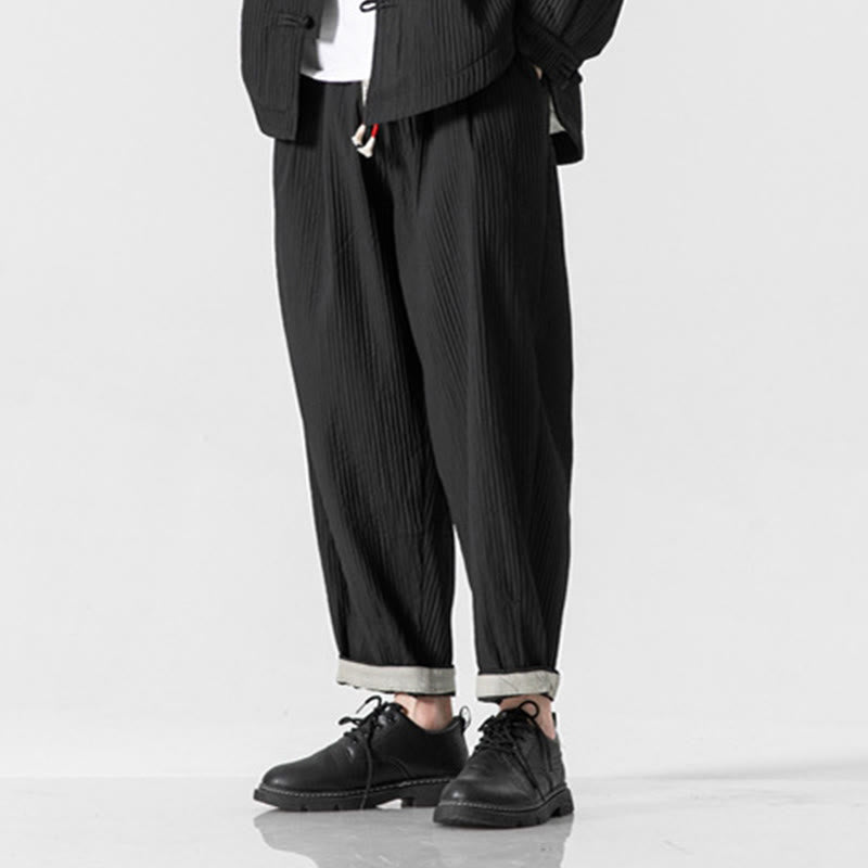 Pantalones harén con cordón ajustable de color liso para hombre, hasta el tobillo, con bolsillos y estampado de Buddha Stones Fall - image 29
