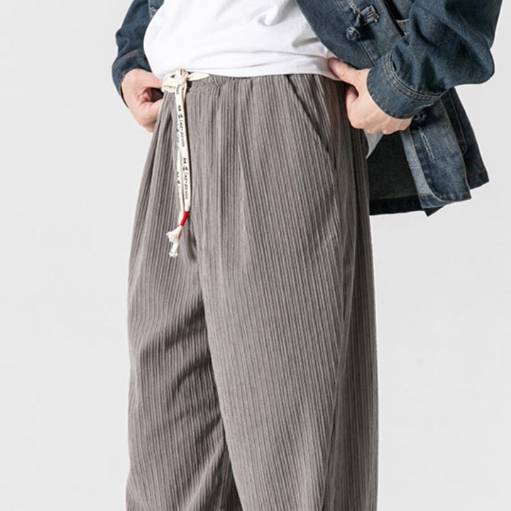 Pantalones rectos de algodón con botones y bolsillos para hombre, diseño de Buddha Stones, otoño e invierno. - image 11