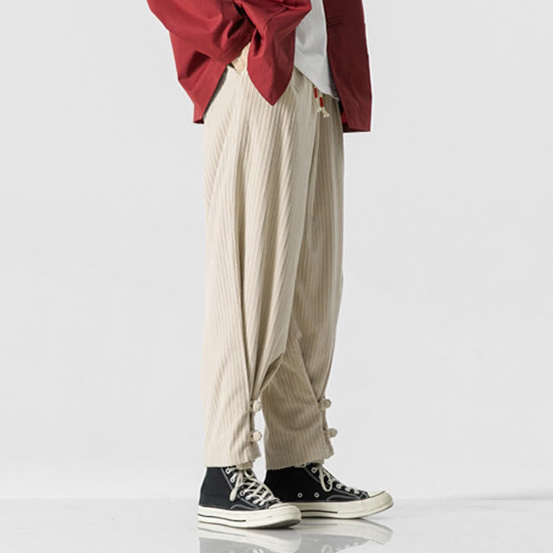 Pantalones rectos de algodón con botones y bolsillos para hombre, diseño de Buddha Stones, otoño e invierno. - image 18