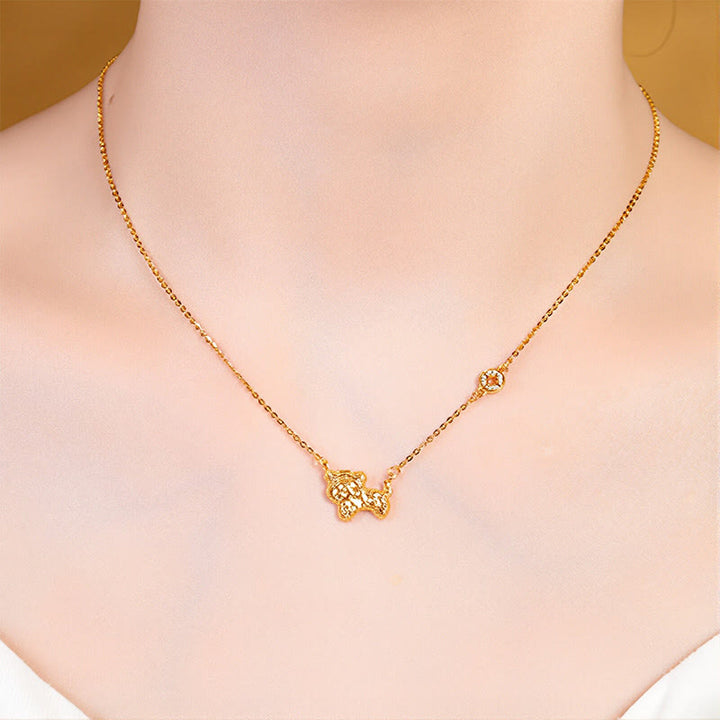 Collar con colgante de cadena con diseño de moneda de plata de ley 925 con Buddha Stones, año del Caballo, zodiaco chino - image 16