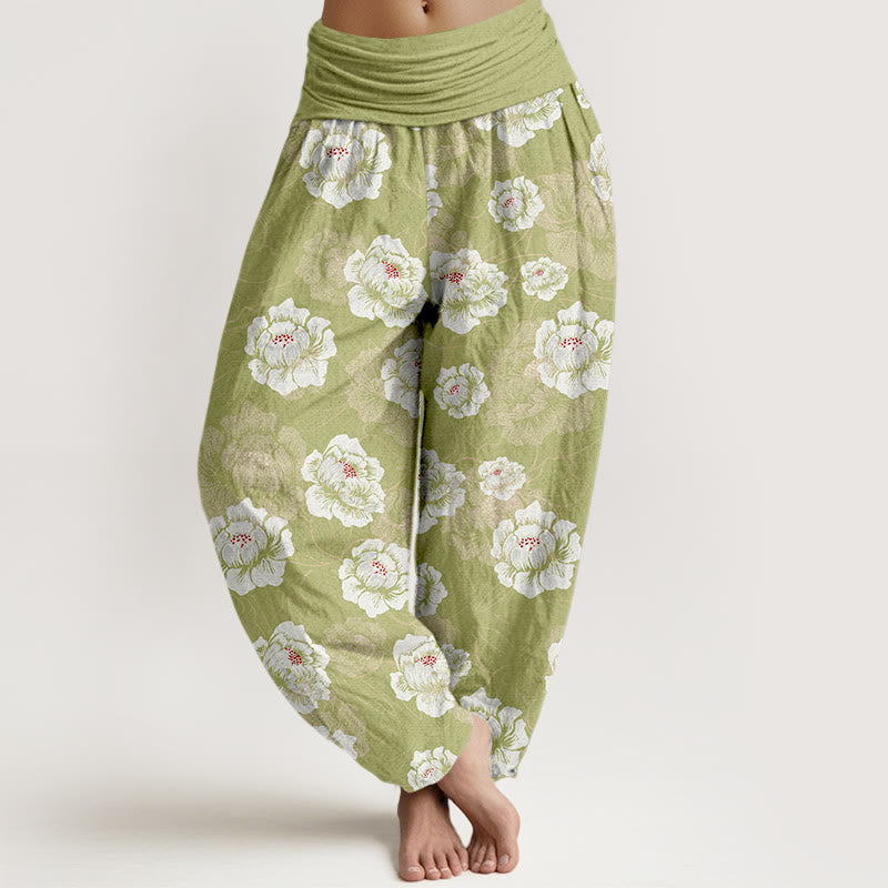 Pantalones Buddha Stones para mujer, cintura elástica - AmarilloVerde - US16，UK/AU20，EU48 (3XL) - image 8