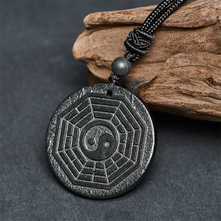 Collar con colgante de protección Bagua Yin Yang con auténtica piedra de shungita de Buddha Stones - image 3