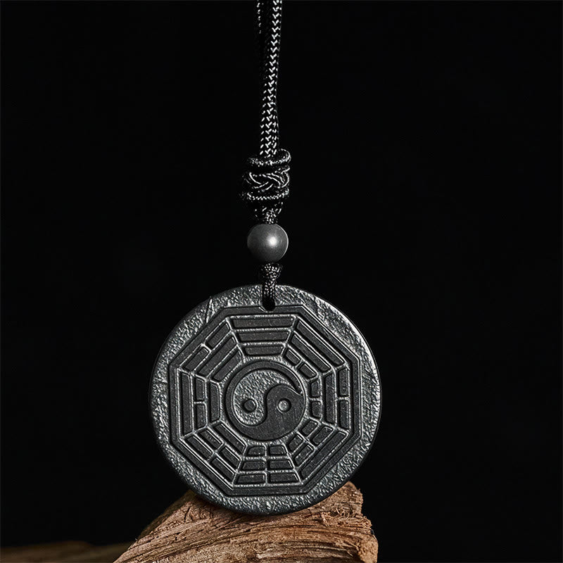 Collar con colgante de protección Bagua Yin Yang con auténtica piedra de shungita de Buddha Stones - image 2