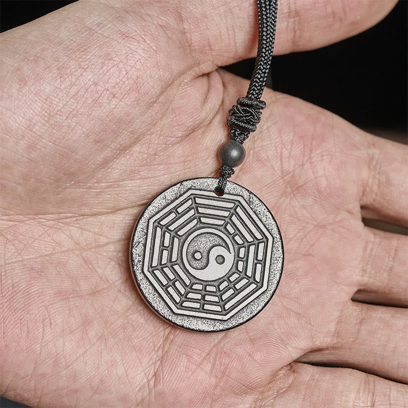 Collar con colgante de protección Bagua Yin Yang con auténtica piedra de shungita de Buddha Stones - image 8