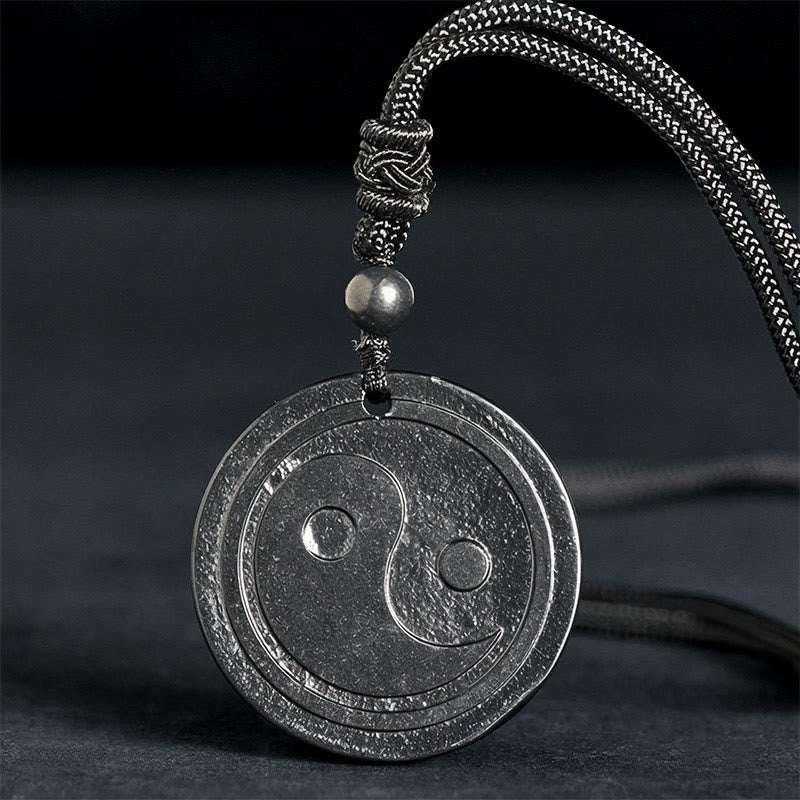 Collar con colgante de piedra de Buddha Stones auténtica y natural tallada con protección Yin Yang. - image 2