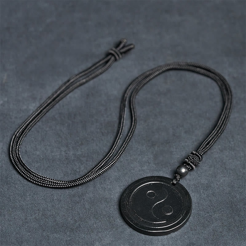Collar con colgante de piedra de Buddha Stones auténtica y natural tallada con protección Yin Yang. - image 8