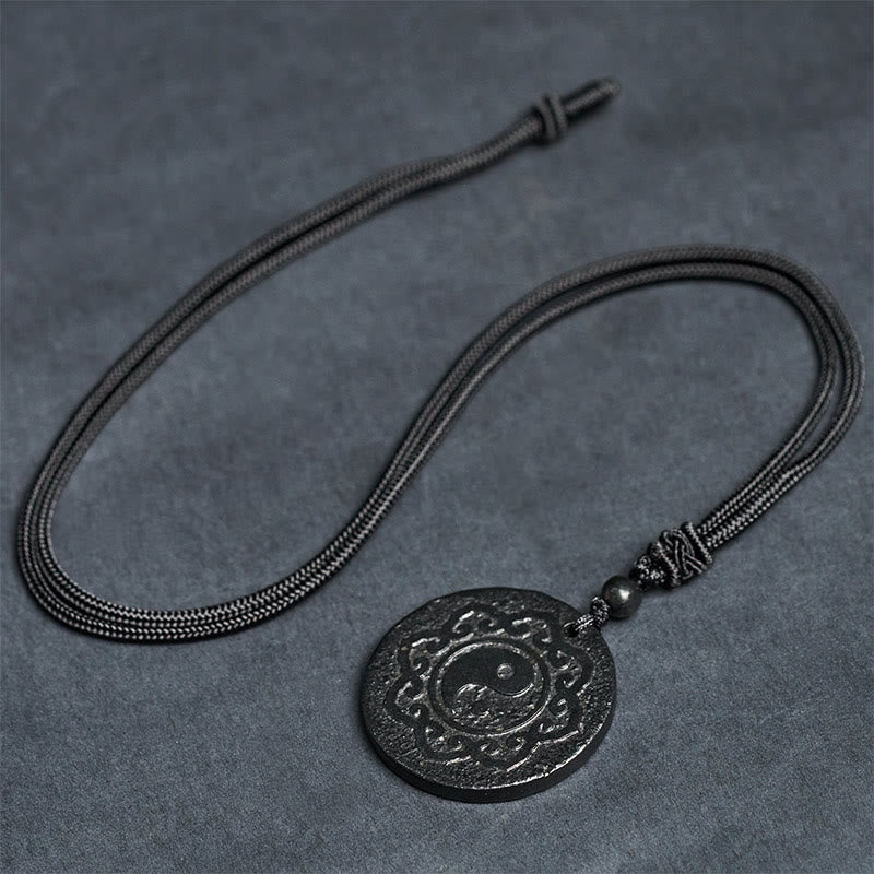 Collar con colgante de fuerza interior de piedra de shungita auténtica con símbolo de Yin Yang y Tai Chi de Buddha Stones - image 8