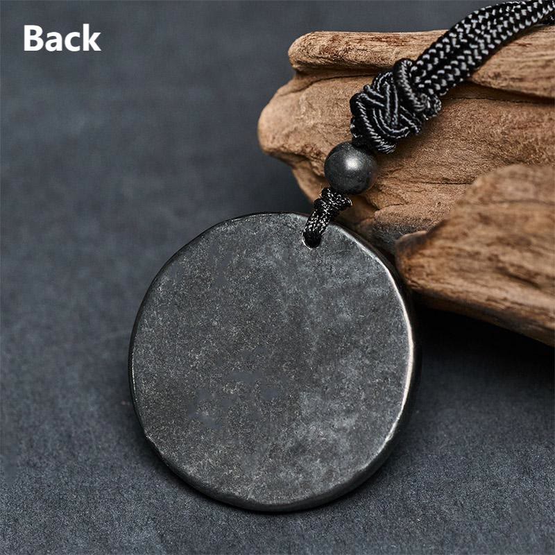 Collar con colgante de fuerza interior de piedra de shungita auténtica con símbolo de Yin Yang y Tai Chi de Buddha Stones - image 6