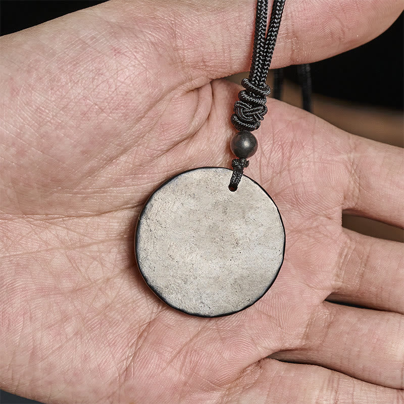 Collar con colgante de piedra de shungita auténtica con diseño circular de Buddha Stones y protección. - image 5