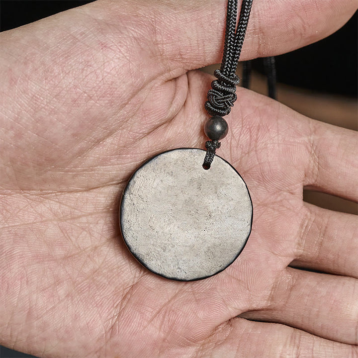 Collar con colgante de piedra de shungita auténtica con diseño circular de Buddha Stones y protección. - image 5