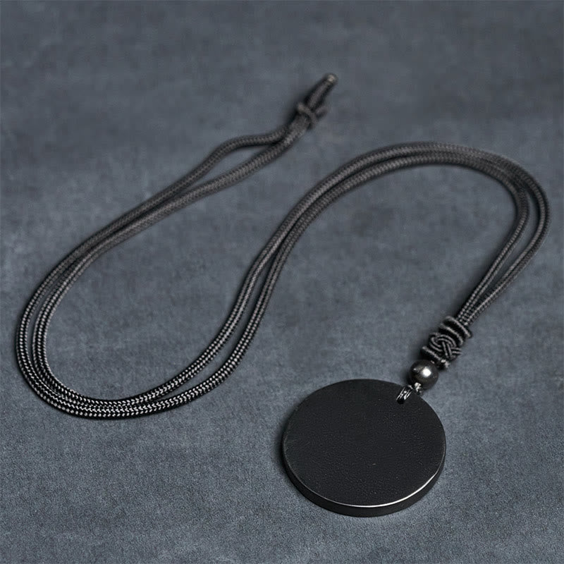 Collar con colgante de piedra de shungita auténtica con diseño circular de Buddha Stones y protección. - image 8
