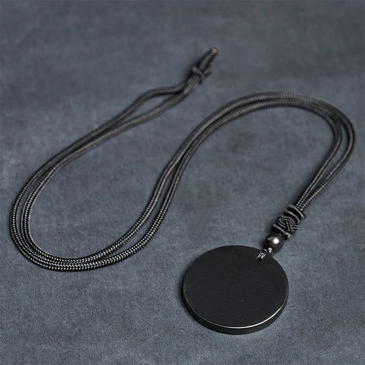 Collar con colgante de piedra de shungita auténtica con diseño circular de Buddha Stones y protección. - image 8