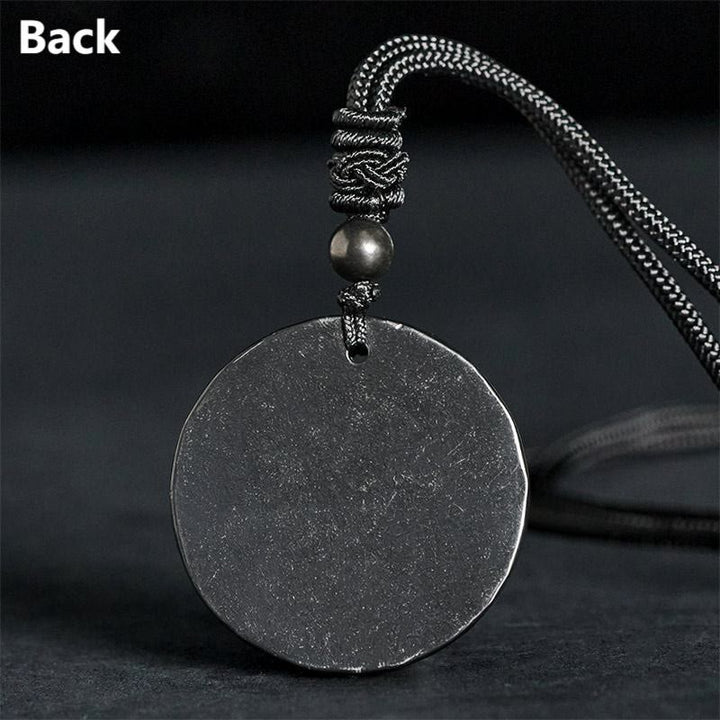 Collar con colgante de protección de piedra de shungita auténtica con diseño tallado de Buddha Stones - image 15
