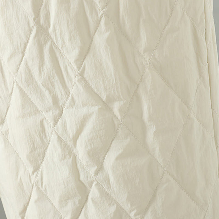 Pantalones gruesos de algodón con estampado de rombos y flores rosas de Buddha Stones para mujer con bolsillos - image 6