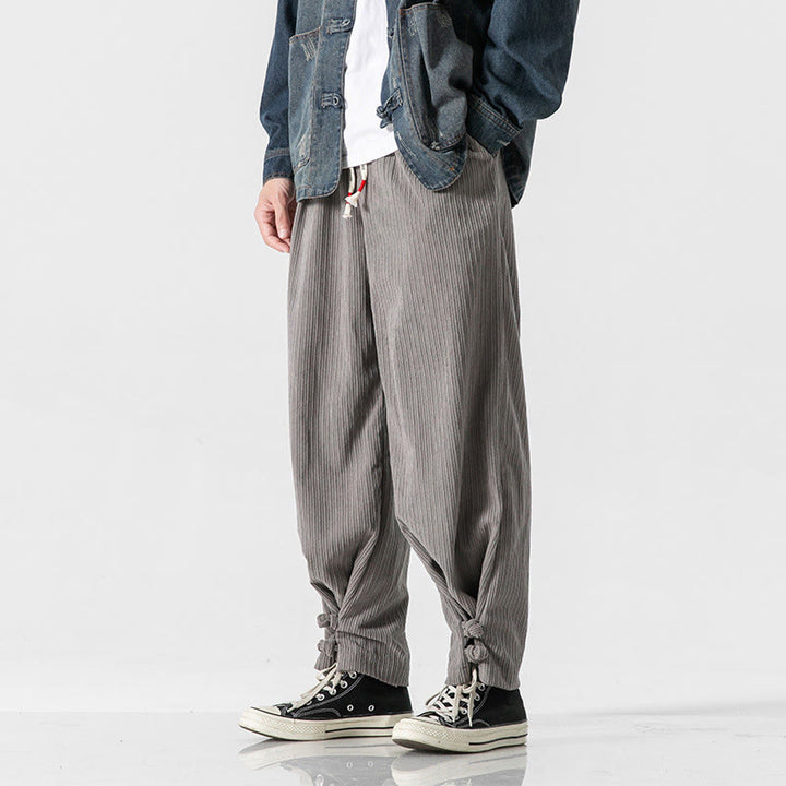 Pantalones rectos de algodón con botones y bolsillos para hombre, diseño de Buddha Stones, otoño e invierno. - image 8