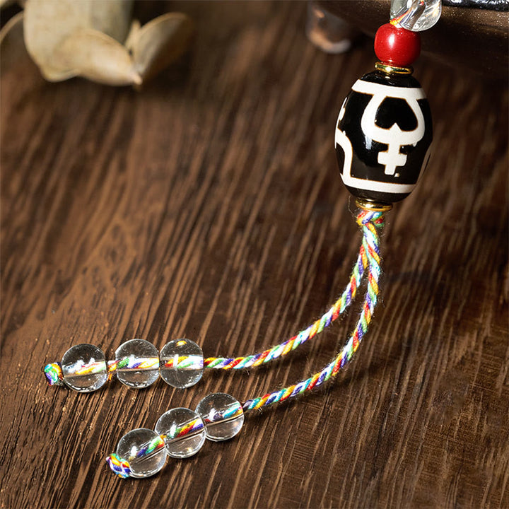 Buddha Stones 108 cuentas Liuli cristal Dzi cuentas ágata bendiciones borla Mala - image 6