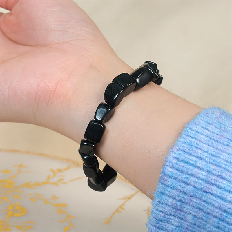 Pulsera de cuentas de protección de shungita auténtica y natural de 8 mm con Buddha Stones - image 3